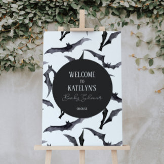 Halloween Bats Baby Shower Welcome Sign