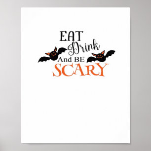 Halloween Bats Be Scary Funny Meme Poster