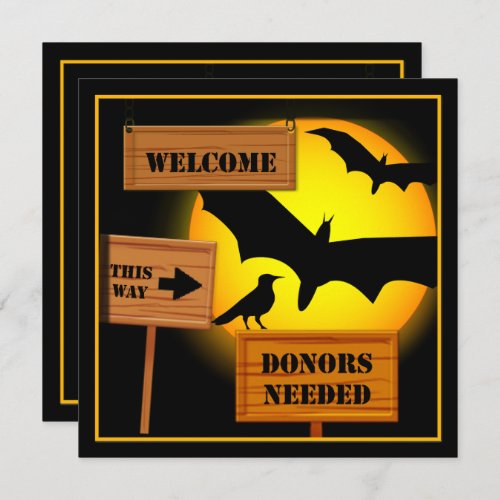 Halloween Bats Funny Party Invitation