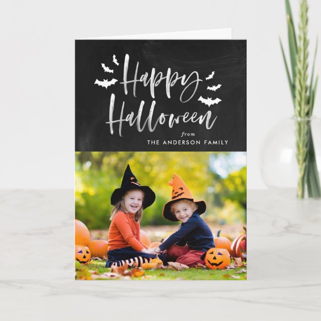 Halloween Bats | Halloween Photo Card (Front)