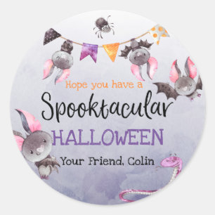 Halloween Bats Happy Halloween Classic Round Sticker