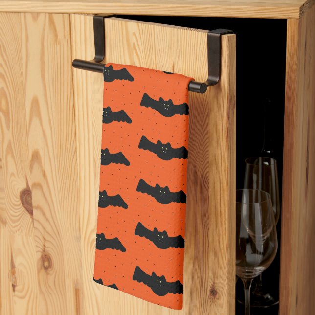 Halloween Bats  Kitchen Towel (Thirds Fold)