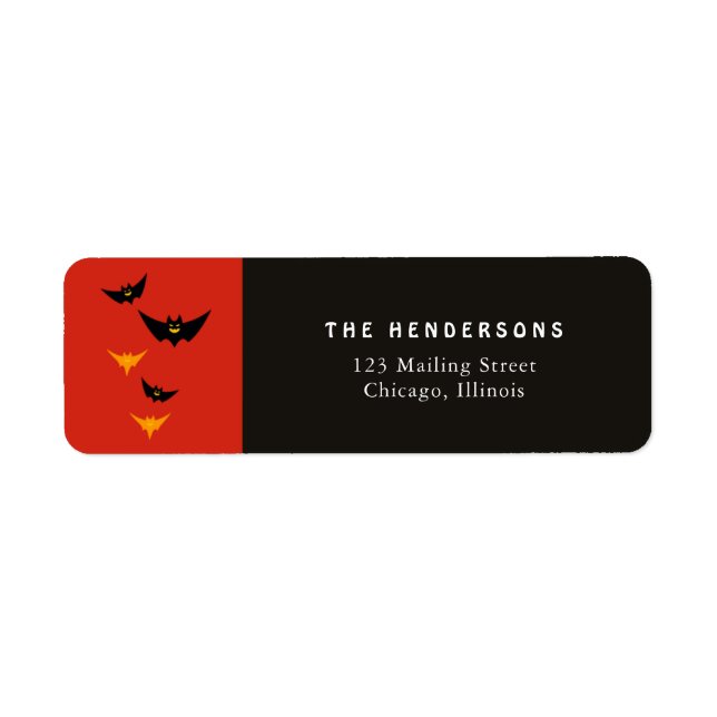 Halloween Bats Label (Front)