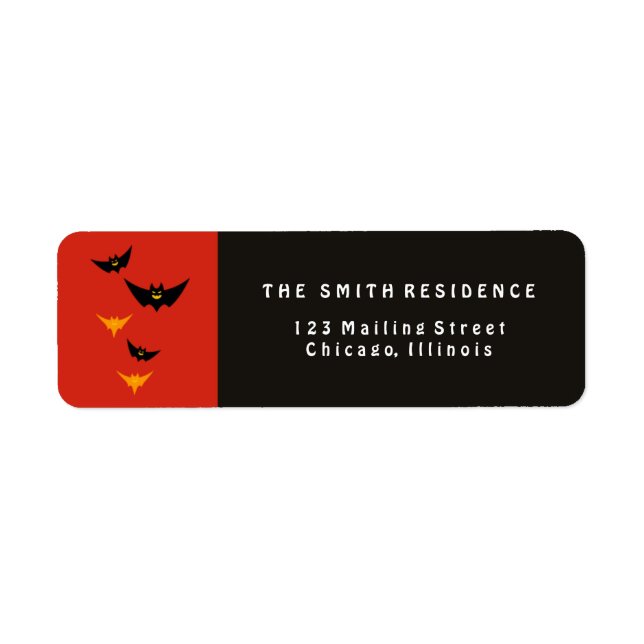 Halloween Bats Label (Front)