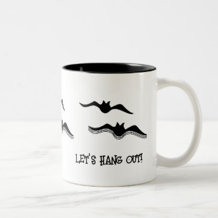 Halloween Bats, Let's Hang Out! Two-Tone Coffee Mug