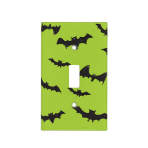 Halloween Bats on Lime Green Light Switch Cover