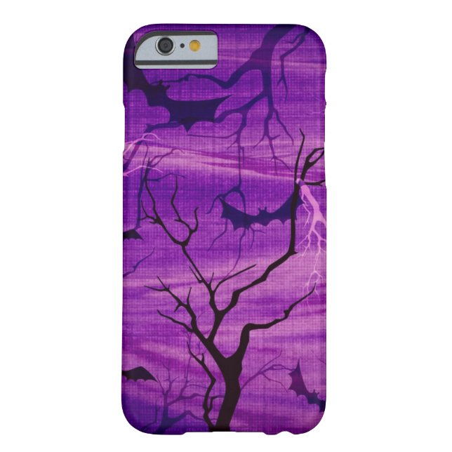 Halloween Bats on Purple Night phone case (Back)