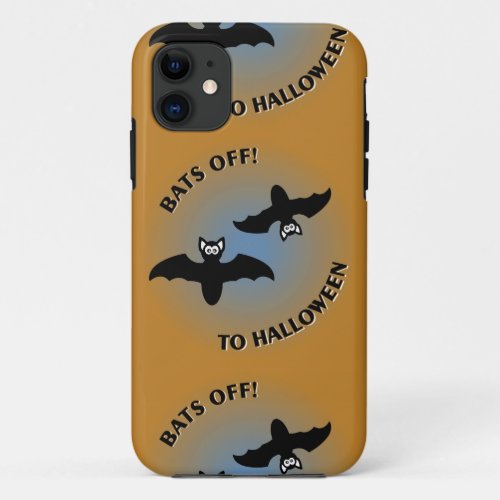 Halloween Bats Orange Blue iPhone 11 Case