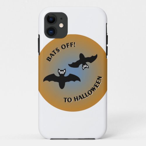 Halloween Bats Orange Blue iPhone 11 Case