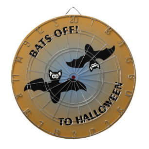 Halloween Bats Orange Blue Dart Board