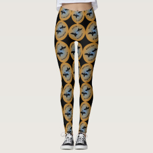 Halloween Bats, Orange Blue Leggings