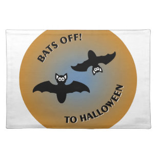 Halloween Bats Orange Blue Placemat