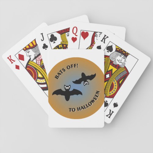 Halloween Bats Orange Blue Poker Cards