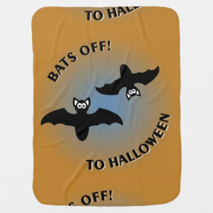 Halloween Bats Orange Blue Swaddle Blanket