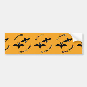 Halloween Bats Orange Bumper Sticker