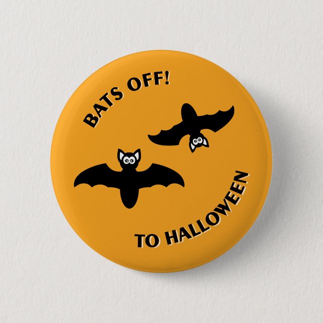 Halloween Bats Orange Button (Front)