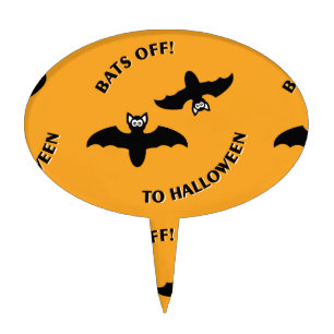 Halloween Bats Orange Cake Topper