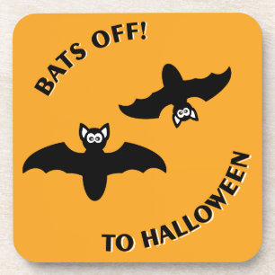 Halloween Bats Orange Drink Coaster
