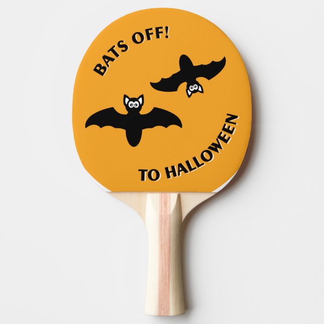 Halloween Bats Orange Ping-Pong Paddle (Front)