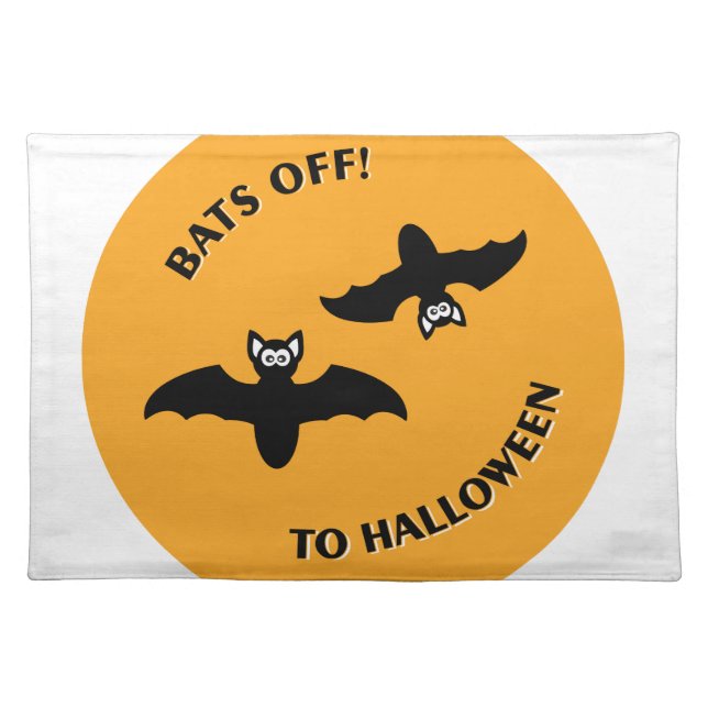 Halloween Bats Orange Placemat (Front)