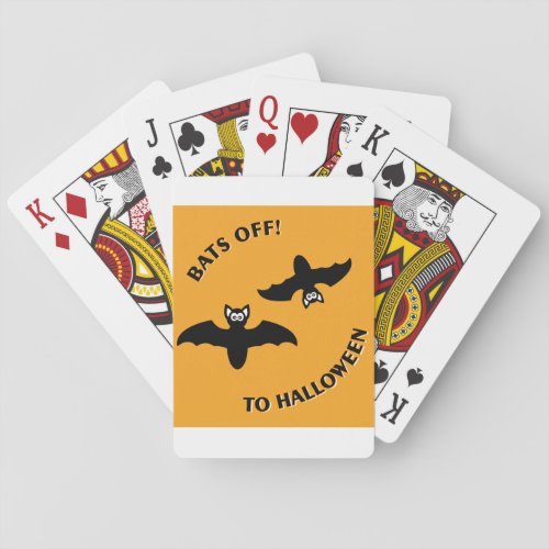 Halloween Bats Orange Poker Cards