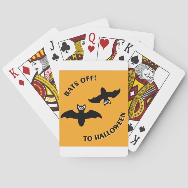 Halloween Bats Orange Poker Cards (Back)