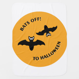 Halloween Bats Orange Swaddle Blanket