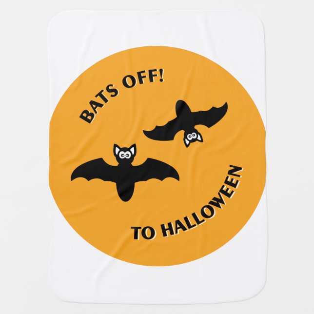 Halloween Bats Orange Swaddle Blanket (Front)
