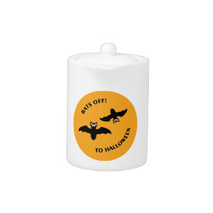 Halloween Bats Orange Teapot