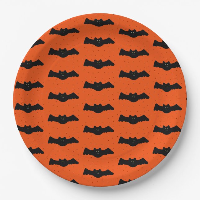 Halloween Bats  Paper Plates (Front)