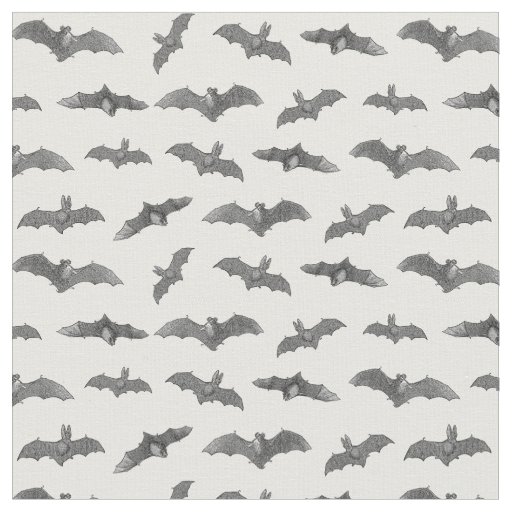 Halloween Bats Pattern Antique Illustrated Bat Art Fabric