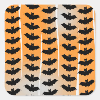 Halloween Bats Pattern Square Sticker