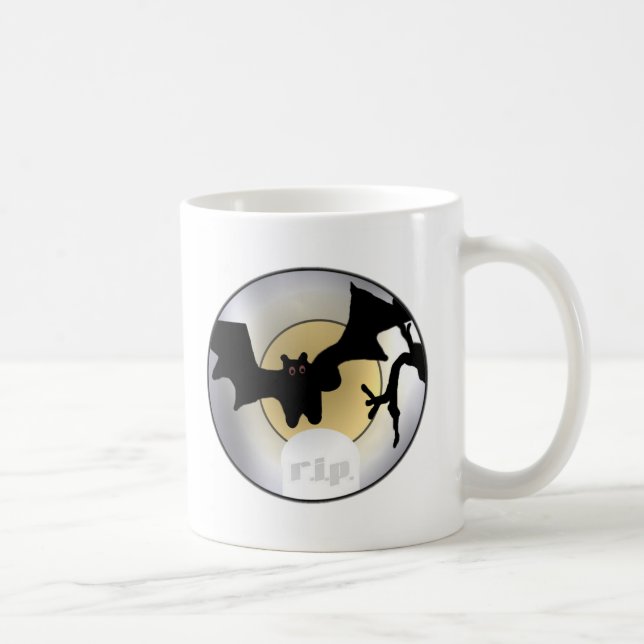 Halloween Bats RIP Coffee Mug (Right)