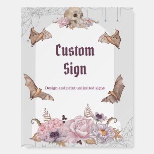 Halloween Bats Skull Custom Sign Foam Board