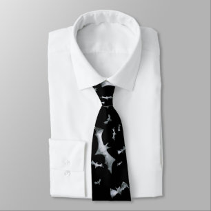 Halloween bats spooky pattern neck tie