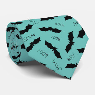 Halloween Bats Teal Neck Tie