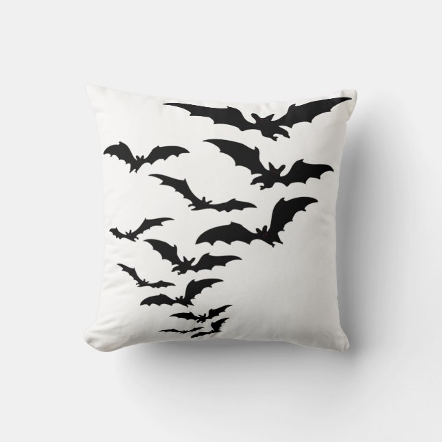 Halloween Bats Throw Pillow (Front)