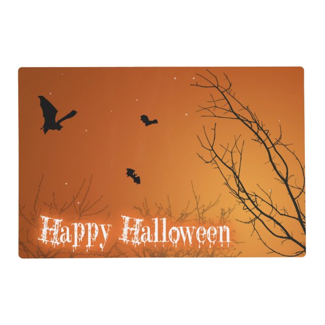 Halloween Bats & Trees Placemat (Front)