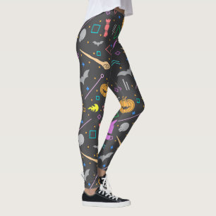 Halloween Bats WaterColor Pattern Modern Spooky  Leggings