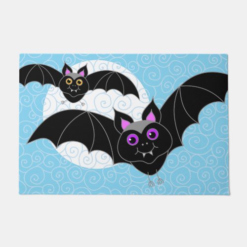 Halloween Bats with Moon 24 x 36 Doormat