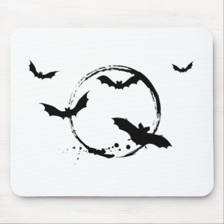 Halloween bats with moon mouse pad