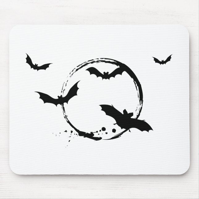 Halloween bats with moon mouse pad (Front)