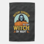 Halloween Battery Repairer Witch By Night Design Garden Flag