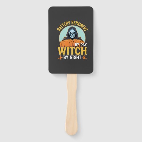 Halloween Battery Repairer Witch By Night Design Hand Fan