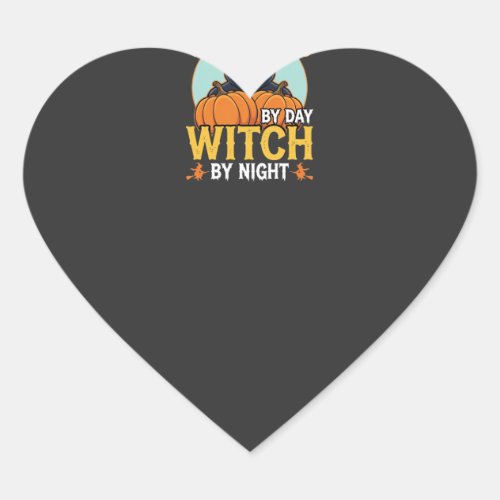 Halloween Battery Repairer Witch By Night Design Heart Sticker