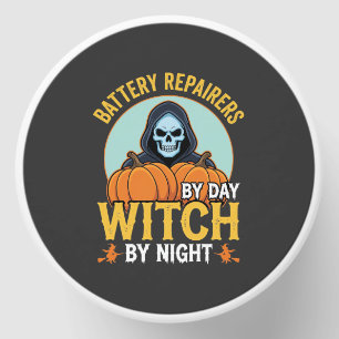 Halloween Battery Repairer Witch By Night Design Mini Candle Favors