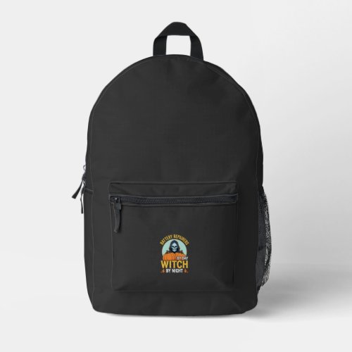Halloween Battery Repairer Witch By Night Design Printed Backpack