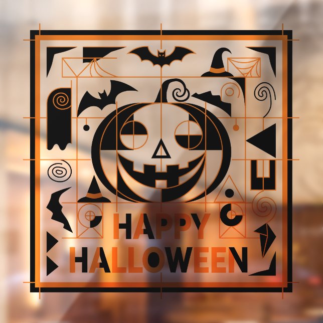 Halloween Bauhaus Pumpkin Window Cling (Sheet 2)