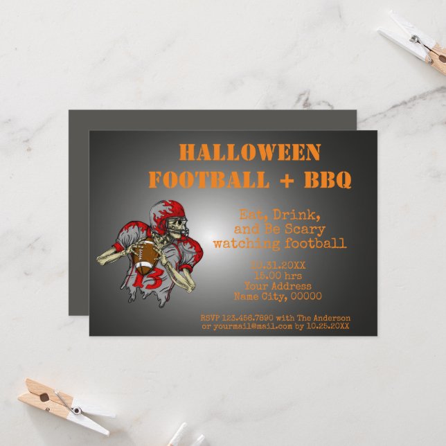 Halloween BBQ Invitation (Front/Back In Situ)