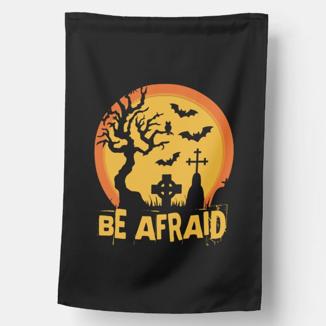 Halloween Be Afraid Halloween Birthday House Flag (Front)